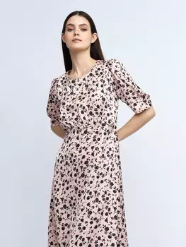 Платье миди из атласа с высокой талией