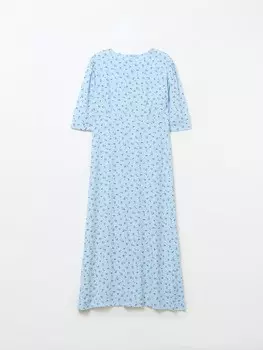 Платье миди из вискозы с высокой талией