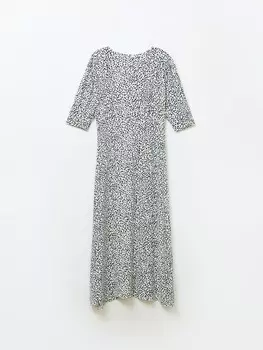 Платье миди из вискозы с высокой талией