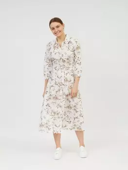 Платье миди с цветочным принтом