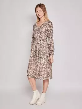 Платье миди с леопардовым принтом