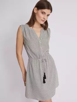 Платье мини без рукавов на кулиске