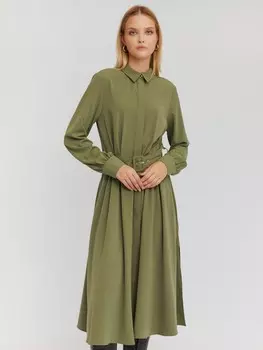 Платье-рубашка длины миди с ремнём на талии