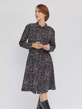 Платье-рубашка длины мини с принтом и поясом