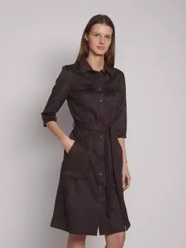 Платье-рубашка из искусственной замши