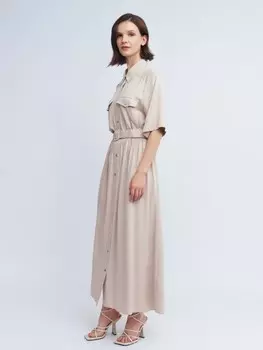 Платье-рубашка из вискозы с ремнём