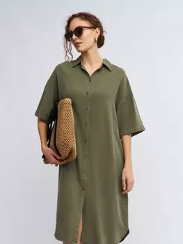 Платье-рубашка миди из лиоцелла