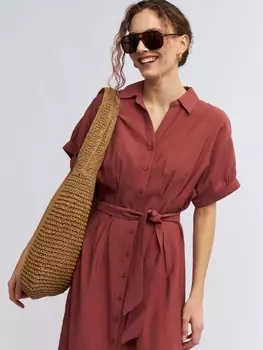 Платье-рубашка с короткими рукавами