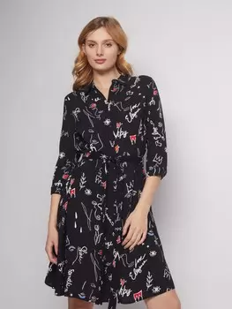 Платье-рубашка с принтом