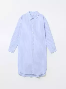 Платье-рубашка в полоску с поясом