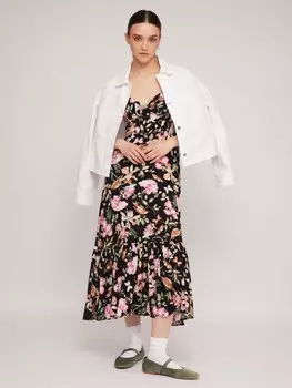 Платье-сарафан из вискозы на лямках-завязках