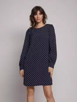 Платье в горошек прямого силуэта