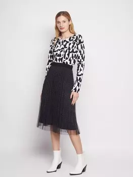 Плиссированная юбка в горошек