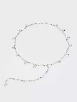 Пояс-цепочка с подвесками-сердечками