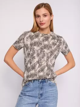 Принтованная футболка из хлопка с коротким рукавом