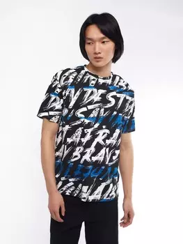 Принтованная футболка из хлопка с надписями