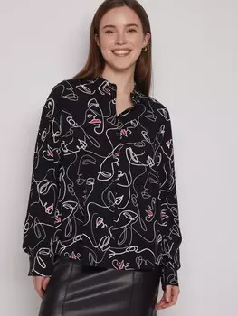 Принтованная оверсайз рубашка