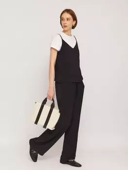 Прямые брюки на резинке с кулиской