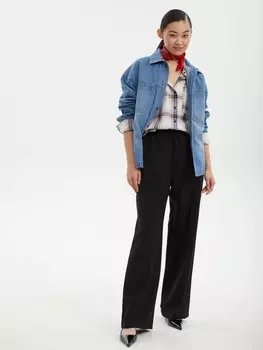 Прямые брюки на резинке со стрелками