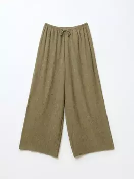 Прямые брюки Wide из жатой ткани на резинке