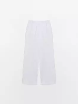 Прямые трикотажные брюки на резинке