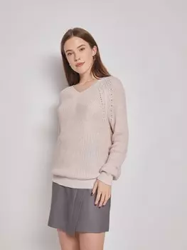Пуловер фактурной вязки с люрексом