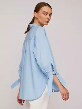 Рубашка из хлопка оверсайз силуэта с акцентными манжетами