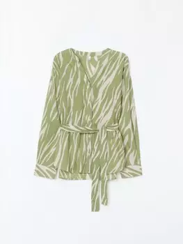 Рубашка из хлопка с вырезом и принтом