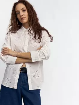 Рубашка из хлопка с вышивкой ришелье