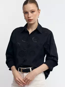 Рубашка из хлопка с вышивкой ришелье