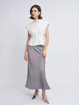 Рубашка из хлопка с защипами у талии