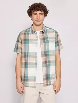 Рубашка из хлопка в клетку с коротким рукавом