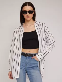 Рубашка из хлопка в полоску с длинным рукавом