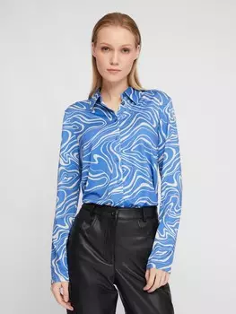 Рубашка из принтованного трикотажа с длинным рукавом