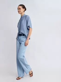 Рубашка из вискозы с коротким рукавом