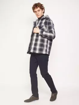 Утеплённая куртка-рубашка с капюшоном