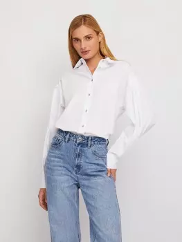 Рубашка оверсайз с акцентными объёмными рукавами