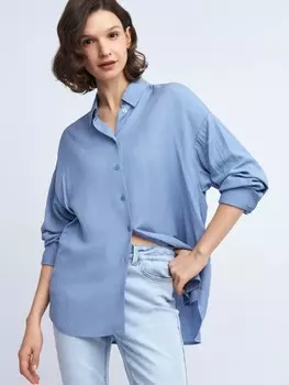 Рубашка оверсайз силуэта с длинным рукавом