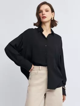 Рубашка оверсайз силуэта с длинным рукавом