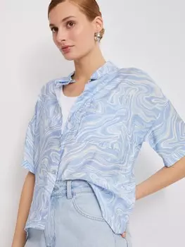 Рубашка оверсайз силуэта с коротким рукавом