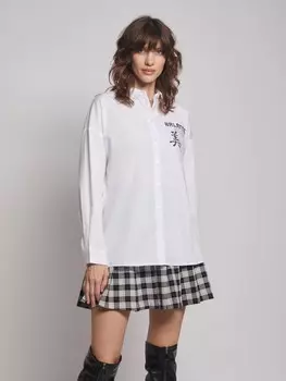 Рубашка оверсайз силуэта с принтом на спине