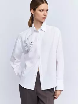 Рубашка с цветочной аппликацией