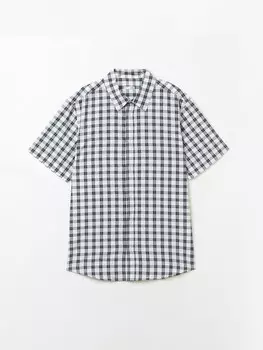 Рубашка с коротким рукавом и узором в клетку
