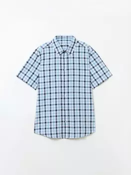 Рубашка с коротким рукавом и узором в клетку