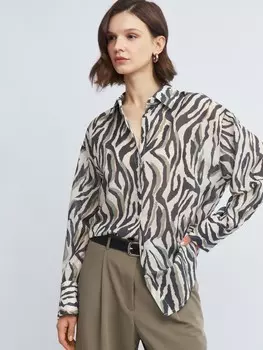 Рубашка с принтом и длинным рукавом