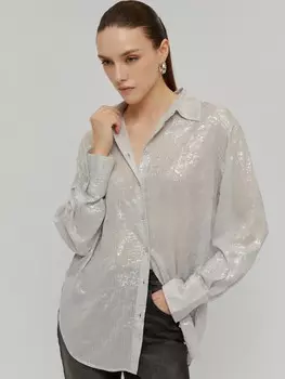 Рубашка с серебряным принтом