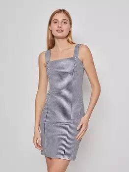 Сарафан-футляр с принтом в полоску