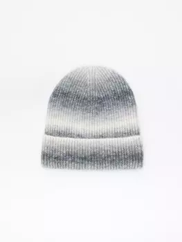 Шерстяная вязаная шапка-бини с отворотом