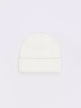 Шерстяная вязаная шапка-бини с отворотом