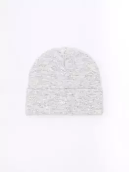 Шерстяная вязаная шапка-бини с отворотом